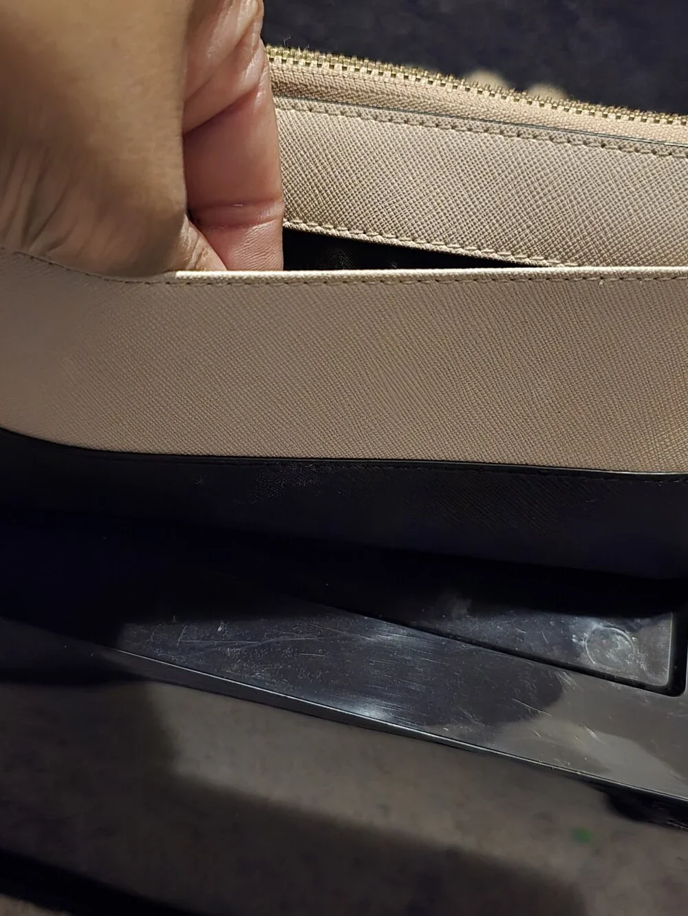 kate spade New York Two-Tone Zip Wallet in Blush and Black